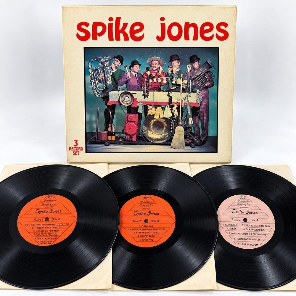 Spike Jones 3 LP Box Set 1977 MF-205 M.F. Distribution Comedy Vinyl Records
